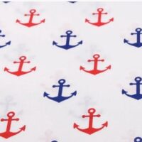 Хлопковая ткань (бязь) 160см №248а Якоря сине-красного цвета