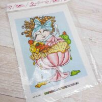 Схема для вишивки нитками А4-16-141 Дама с десертом 30*21см