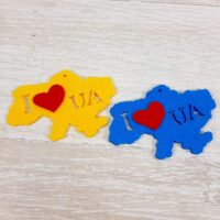 Декоративний виріб з фетру "Мапа України" 8,5см 120759