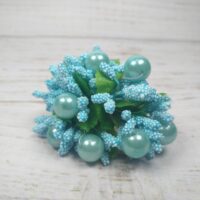 Жемчужинка с тычинками на проволке 2016-1-10-1 голубая