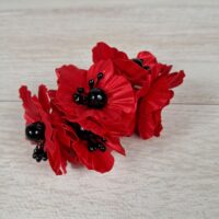 Букет дикого маку 5,0см, колір червоний