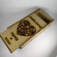 ПА-К-005-1-1 Коробка с выезной крышкой, гравировка 32*16*8см 3 отделения