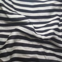 Ткань Хлопок 0,92м черные полосы на белом (Италия Сток)