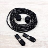 Шнурки на затяжке светоотражающие, черные