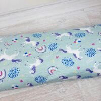 Ткань хлопок Турция 1,5м единорог на голубом