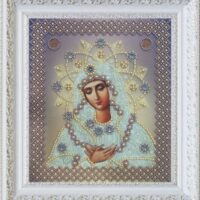 Картины бисером Р-318 Икона Умиление (серебро), набор для вышивания бисером
