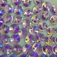 Стразы пришивные Риволи 12мм Light Amethyst AB