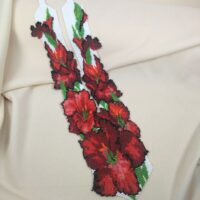Гердан з бісеру "Червоні іриси" 51*11см
