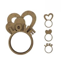 Набор колец для салфеток „Love“ 6*8,2 см 2шт ДВП снят с производства
