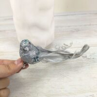 Декоративний птах на кліпсі 12.5см, 2 дизайни, колір - срібло 499-097