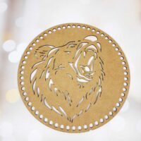 Донышко круг 3мм фигурный 15см Натуральный Медведь для сумки шкатулки