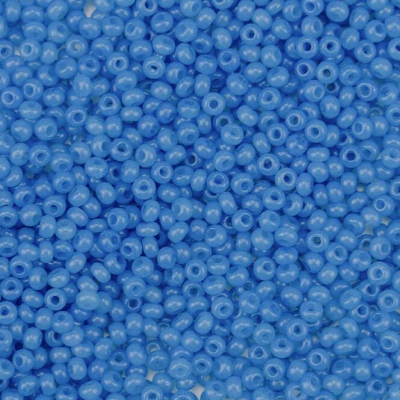 Бісер 02632 Preсiosa 10/0 синій, непрозорий сольгель алебастровий 25г
