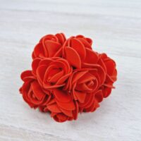 Букет квітів троянди, з фоамірану,35*25мм червоні 11007 12шт.
