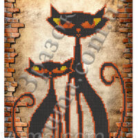 ЮМА 4358 Черные кошки, схема под бисер