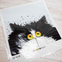 Схема для вишивки нитками ПЗ-16-036 Черный кот 30*30см