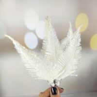 Пучок листя папороті 19см, колір - білий 839-880