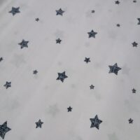 Хлопковая ткань (бязь Gold) 220см Звездочки джинс на белом