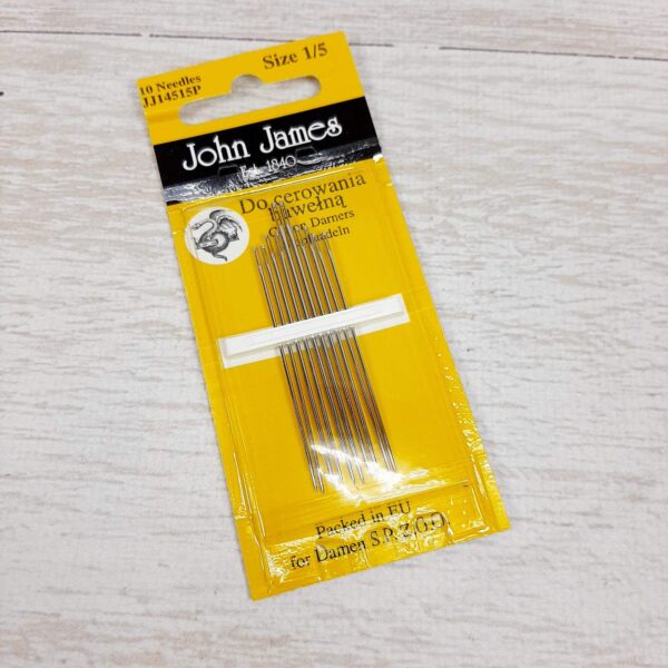 14515JJ Short Cotton Darners №1/5 (10шт) Набор  штопальных игл John James (Англия)