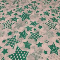 Хлопковая ткань (бязь Gold) 220см Звездочки зеленые