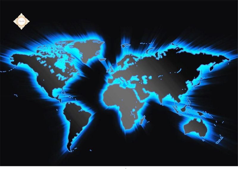 Миледи СЛ-2033 Карта мира, схема под бисер