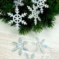 Новогоднее украшение Снежинка 3,5см серебро