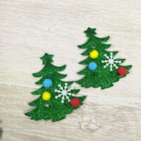 Декор текстильный Елка с глиттером 8см 185178