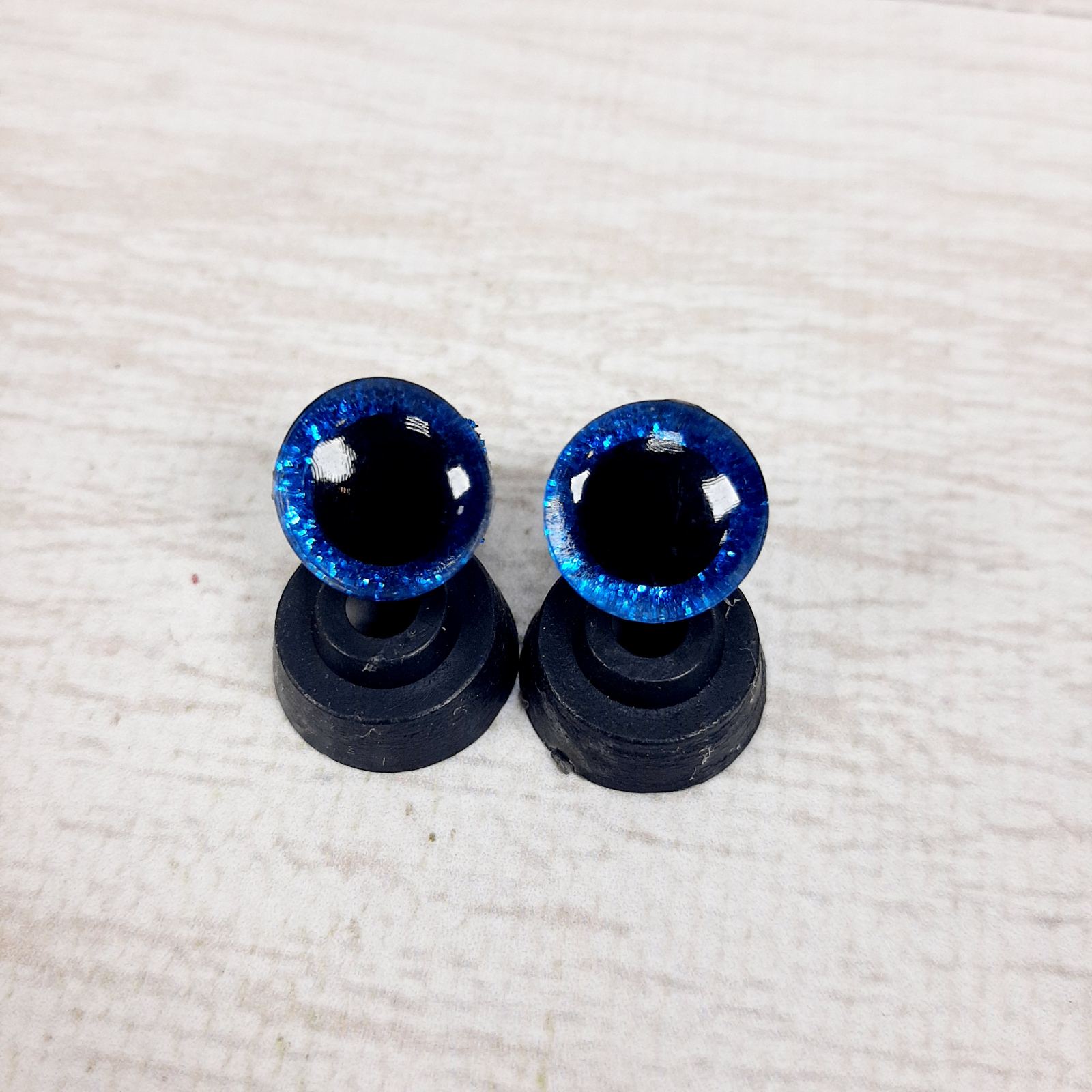 Очі круглі блискучий кант 16мм синя райдуга 1пара ГВ0016б14