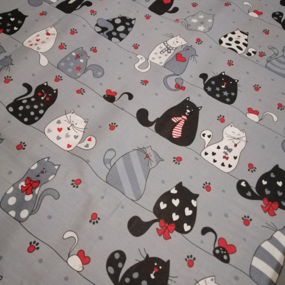 Хлопковая ткань (бязь Gold) 220см Пара кошечек