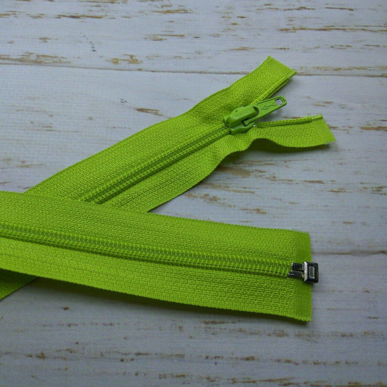 Молния разъемная, витая, Т5, 50см, нейлон, 0166 салатовый