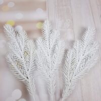 Ветка литая - ель на 5 веток белая 12787 HU-05