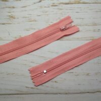 Молния брючная неразъемная, витая, Т3, 18см, нейлон, 3706 светлый коралл