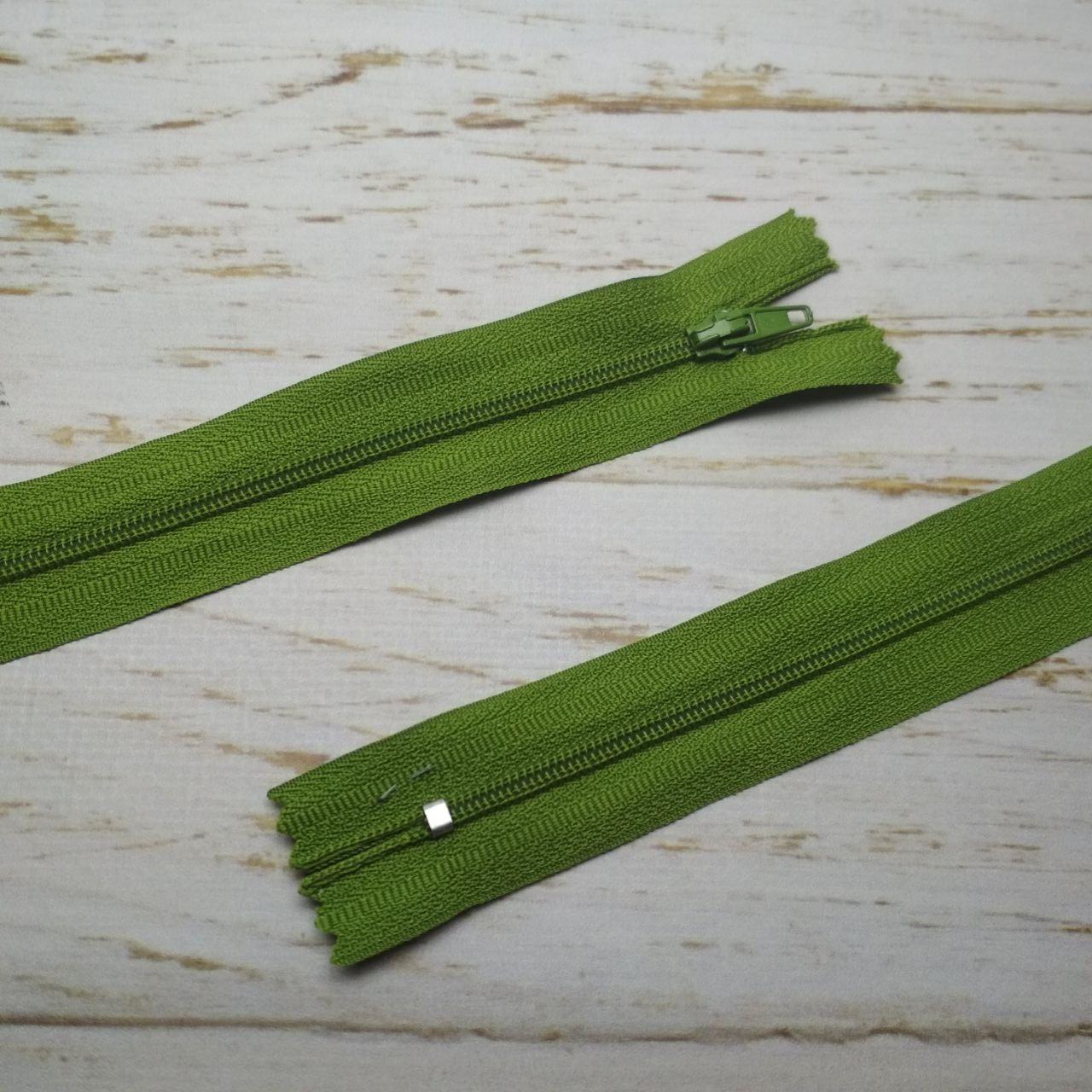 Молния брючная неразъемная, витая, Т3, 18см, нейлон, 3346 олива