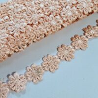 Мереживо макраме відривне 2,5см "Квіточка" персик TJ-10590