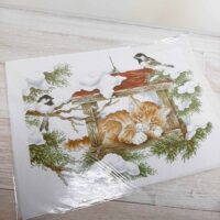 КІО 14-140 Котик в годівничці 33*45см схема для вишивки нитками