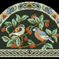 Сумка Птичьи посиделки черная, габардин