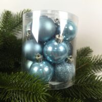 Набір ялинкових куль 4см, колір - блакитний світанок, 12шт, 147-810