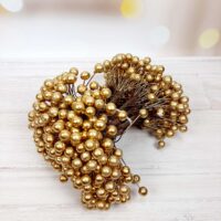 Ягода на проволке 8мм золото