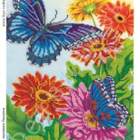 Фея Вышивки В-477 Цветы и бабочки, схема под бисер