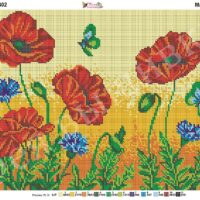 Фея Вышивки ВП-402 Маки в поле , схема под бисер