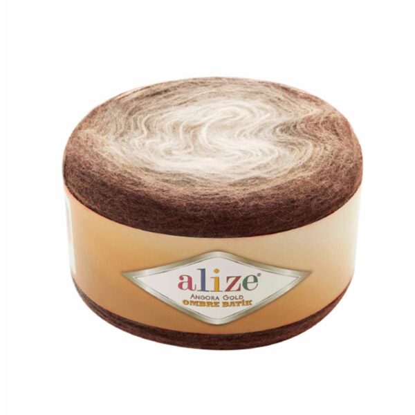 Алізе Ангора Голд Амбре Батік (Alize Angora Gold Ombre Batik) 150г/825м 7243 коричневий