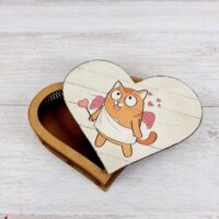 Шкатулка-сердце HEARTBOX08-1 Котик см