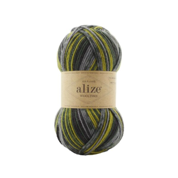 Алізе Вултайм (Alize Wooltime) 100г/200м 11019 сіро-салатовий
