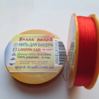 Бісерна нитка Spark Beads Lantan110 0,09мм 100м №2057 оранжево-червоний