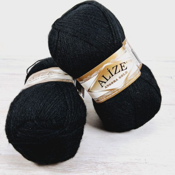 Алізе Ангора Голд (Alize Angora Gold) 100г/550м 060 чорний