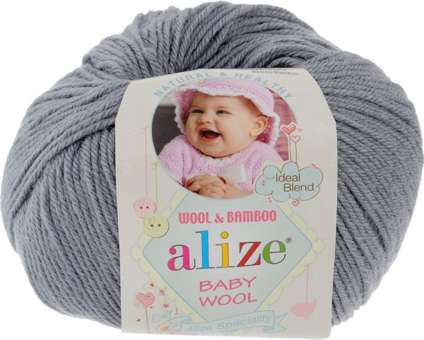 Алізе Бебі вулл (Alize Baby Wool) 50г/175м 119 сірий
