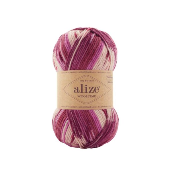 Алізе Вултайм (Alize Wooltime) 100г/200м 11020 біло-рожевий