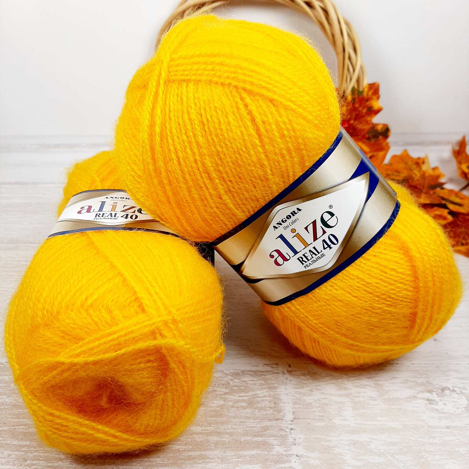 Алізе Ангора Реал 40 (Alize Angora Real) 100г/480м 216 мімоза