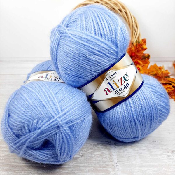 Алізе Ангора Реал 40 (Alize Angora Real) 100г/480м 040 блакитний