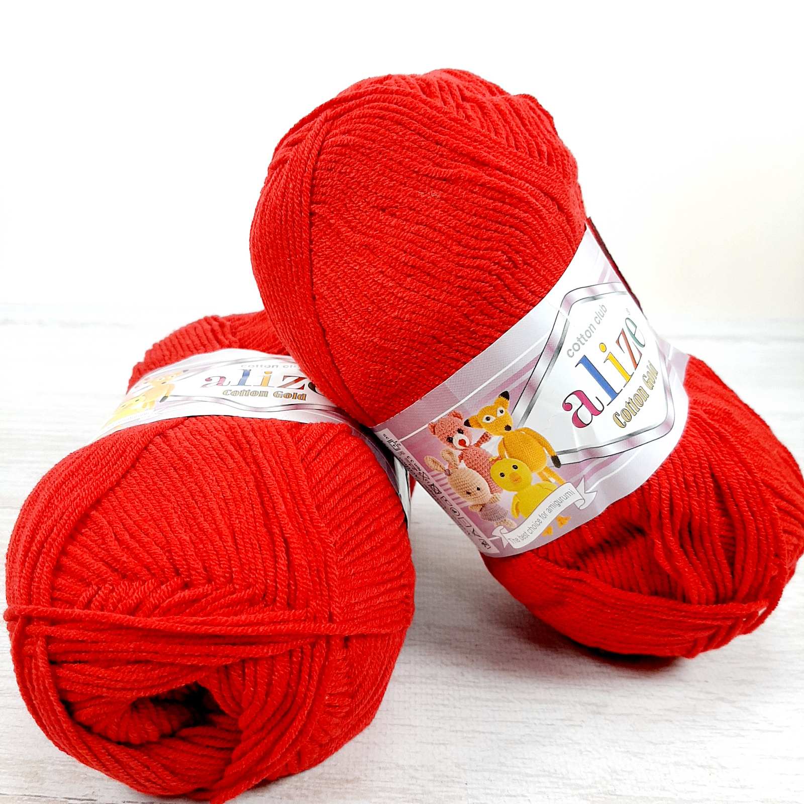 Алізе Котон Голд (Alize Cotton Gold) 100г/330м 056 червоний