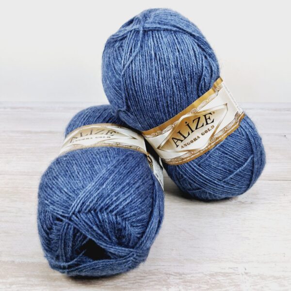 Алізе Ангора Голд (Alize Angora Gold) 100г/550м 203 джинс меланж